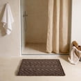 thumbnail image 1 of BULULOM Boho Bathroom Rug - Herringbone Texture Absorbent Small Waffle Bath Mat, Ultra Soft Anti Non Slip Super Absorbent Quick Dry, achine Washable,16"*24" Taupe, 1 of 10