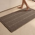thumbnail image 1 of BULULOM Bathroom Rug -Long Herringbone Texture Absorbent Waffle Bath Mat, Ultra Soft Anti Non Slip Super Absorbent Quick Dry, achine Washable,24"*48" Taupe, 1 of 11