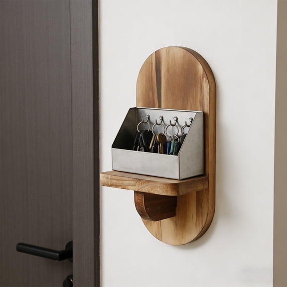 Upgraded Wall Mount Floating Wood Shelf, Decor Display Organizer for Bedroom and Living Room Decor, Solid Wood Material, Model Ms8992