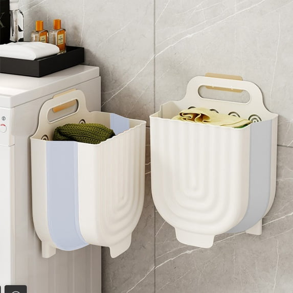Upgraded Wall Mounted Laundry Basket Dirty Clothes Storage Bin Large Capacity Household Storage Foldable Laundry Hamper Bathroom Laundry Basket B