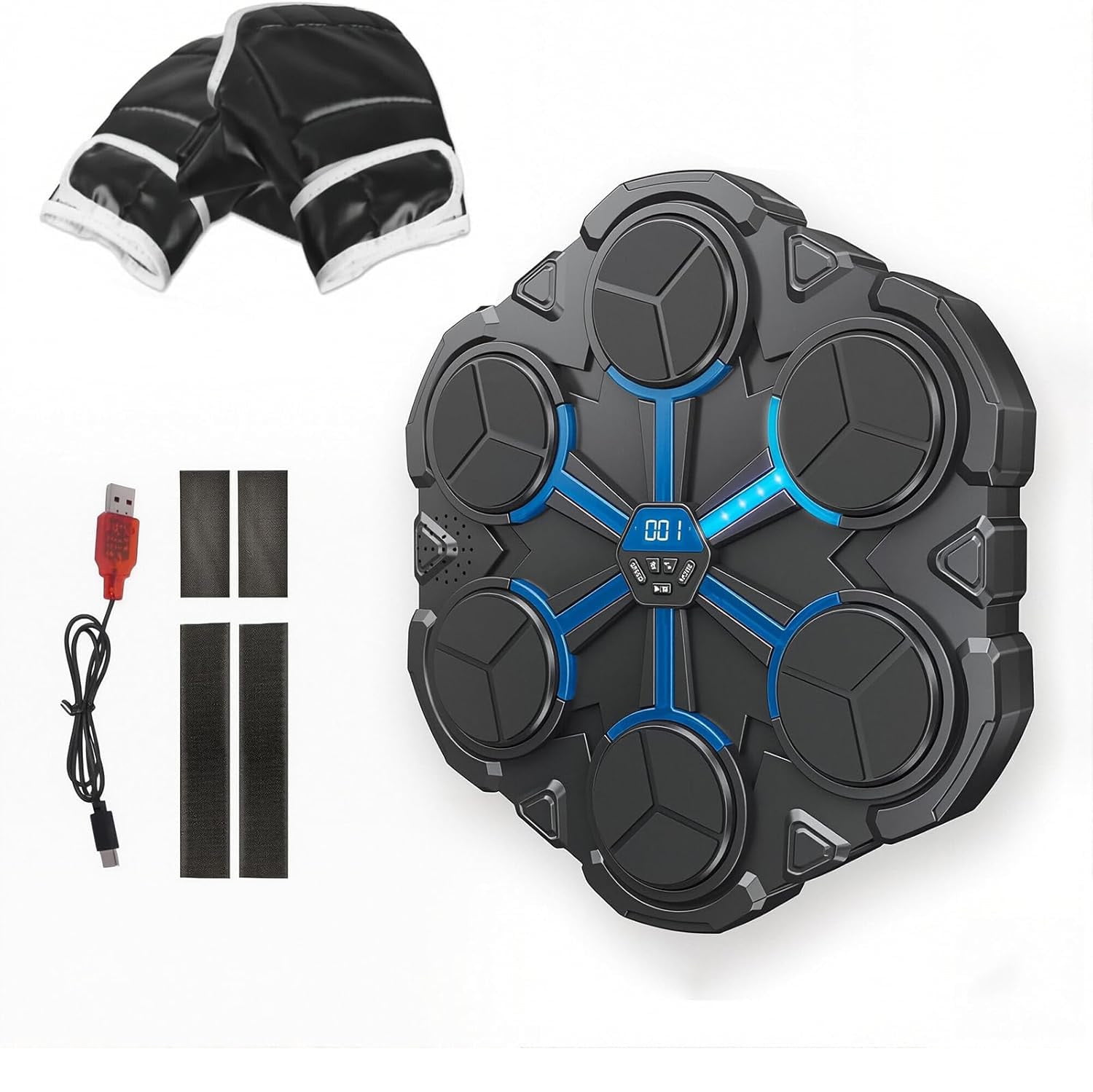 Upgraded Wall Mounted Music Boxing Machine for Kids with Cool Lights, LED Punch Counter Interactive Fun Punch Trainer with 3 Modes & 3 Sounds, Top Teenage Boy Gifts for Home Workout
