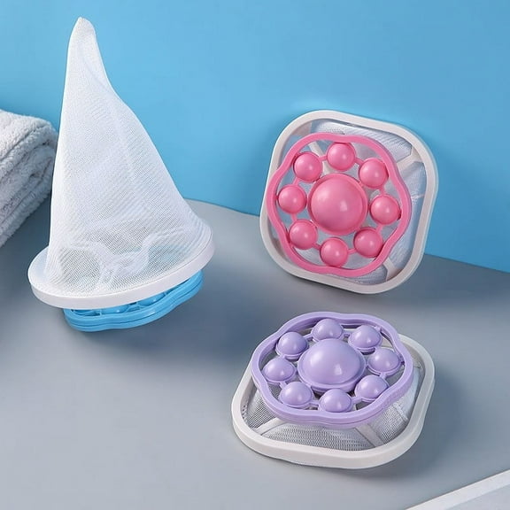 Upgraded Washing Machine Lint Catcher – Reusable Cone-Shaped Pet Hair Filter with DeepClean Mesh ,Universal Fit for HE/Septic Washers, Non-Toxic Silicone (Multi-Surface Debris Removal) Pink