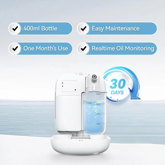 Upgraded Waterless Essential Oil Diffuser with App Control for Home and Office, 400ML Cold Scent Covering 2000 Sq Ft