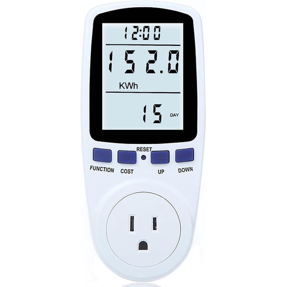 Upgraded Watt Meter Plug in Power Meter Home Energy Monitor Power Consumption Meter, Energy Voltage Amps Kill Tester with White Backlight, Overload Protection, 7 Modes Display