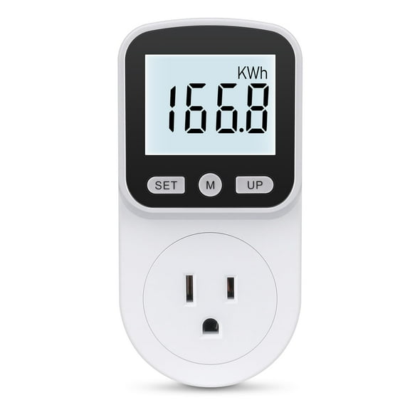Upgraded Watt Meter Plug in Power Meter Home Energy Monitor Power Consumption Meter, Energy Voltage Amps Kill Tester with White Backlight, Overload Protection, 7 Modes Display
