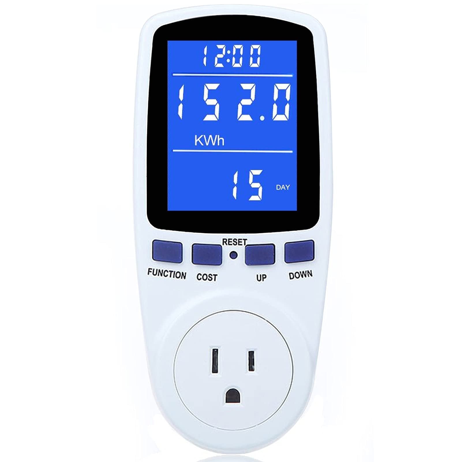 2 Pack Watt Meter Plug - Home Energy Usage Monitor With Backlight - Electrical Power Consumption Tester, 8 Display Modes