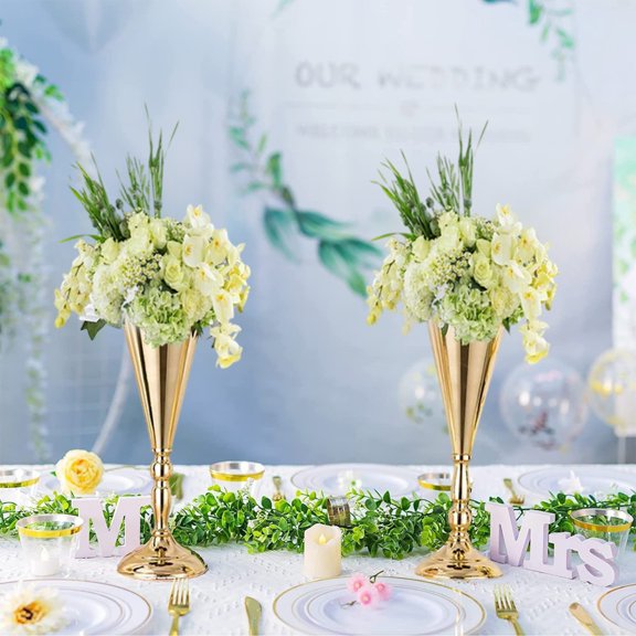 Upgraded Wedding Table Flower Table Decoration Wedding Decoration Props Metal Trophy Vase Hotel Desktop Decorations A