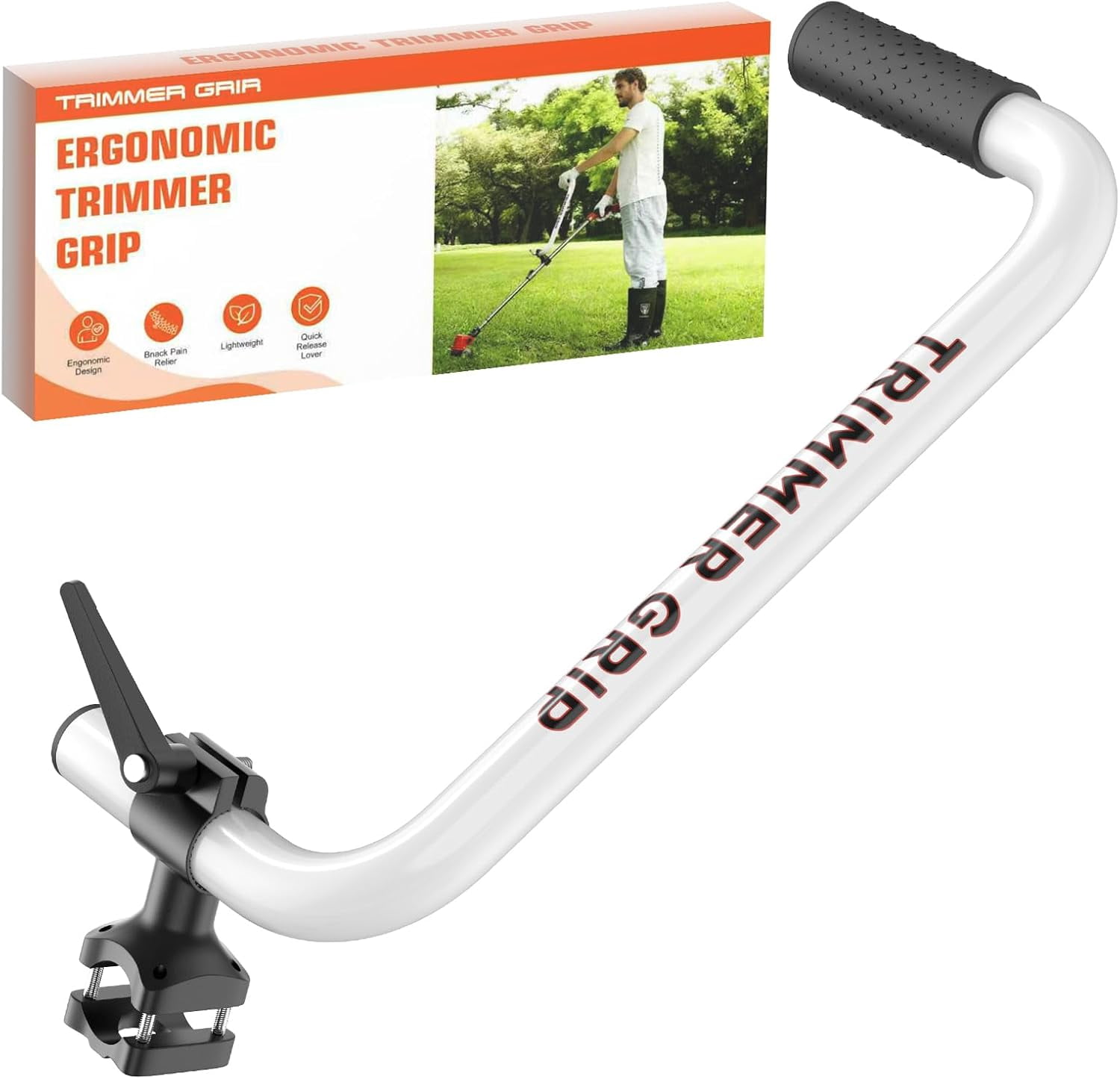 Upgraded Weed Eater Handle Extension, Ergonomic String Trimmer Grip Handle for Weed Trimmer & Weed Wacker, Adjustable Aluminum Trimmer Handle Attachment for Lawn Care