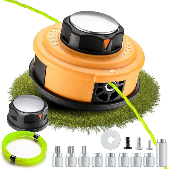 Upgraded Weed Eater with Steel Knob,Easy Feed Trimmer Weed Wacker for Echo,Stihl,,String Trimmer with 12ft 095" Trimmer Line,11 Adapts,Simple Tap& Go (Yellow)