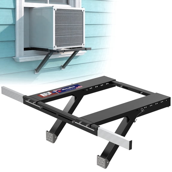 Marudina No-Drill Window AC Bracket,Adjustable Heavy-Duty Air Conditioner Support Bracket Up to 300LBS,Fits Single/Double-Hung Windows,Quick Installation & Removal,Renter-Friendly
