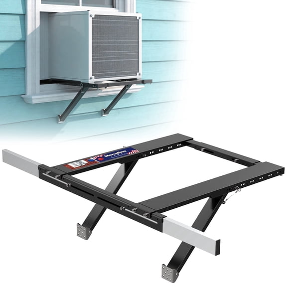 Marudina No-Drill Window AC Bracket,Adjustable Heavy-Duty Air Conditioner Support Bracket Up to 300LBS,Fits Single/Double-Hung Windows,Quick Installation & Removal,Renter-Friendly