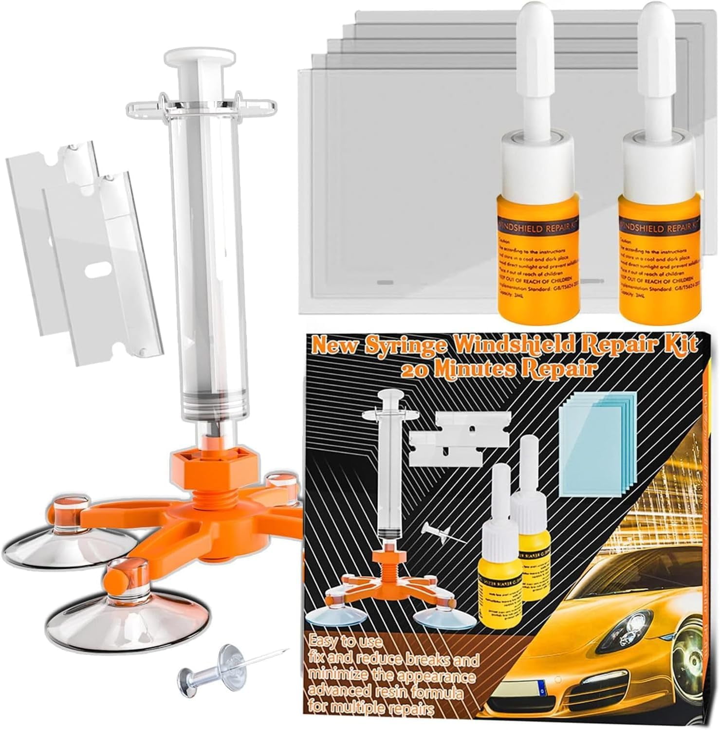 Upgraded Windshield Repair Kit for Chips and Cracks – Instant Fix for ...