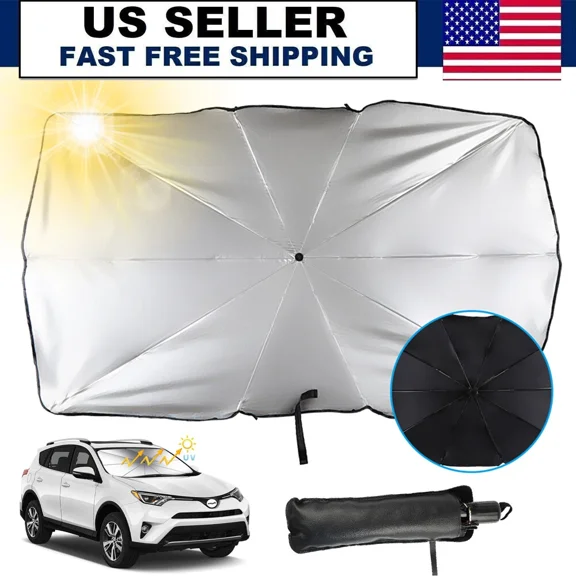 Upgraded Windshield Sun Shade Umbrella Foldable Suv Car Sunshade Cover Uv Block