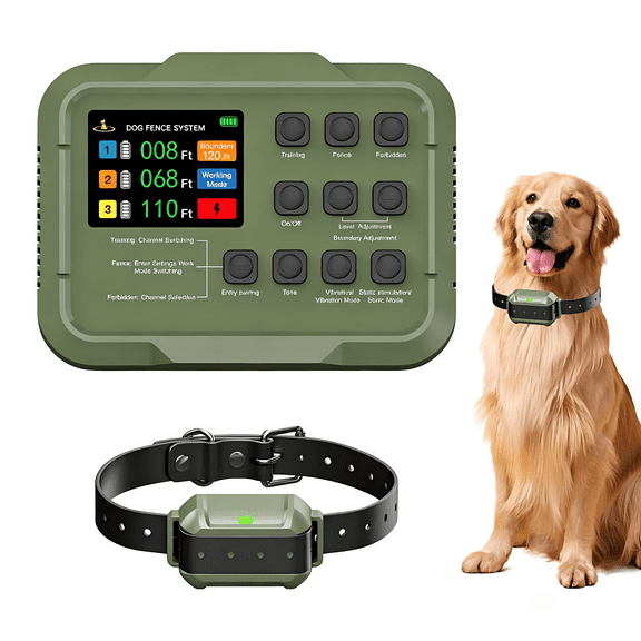 Upgraded Wireless Dog Fence, No-Wire Electric Pet Containment System High-Precision Boundary Control, Up to 5.6 Acres, IPX7 Waterproof, Safe Training for 13 Dogs weighing 15-110 lbs
