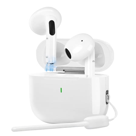 Upgraded Wireless Earbuds Bluetooth 5.3 Half in-Ear Lightweight Headsets with Digital Call Noise Reduction, Reset Button Hall Detection,Premium Sound with Long Endurance