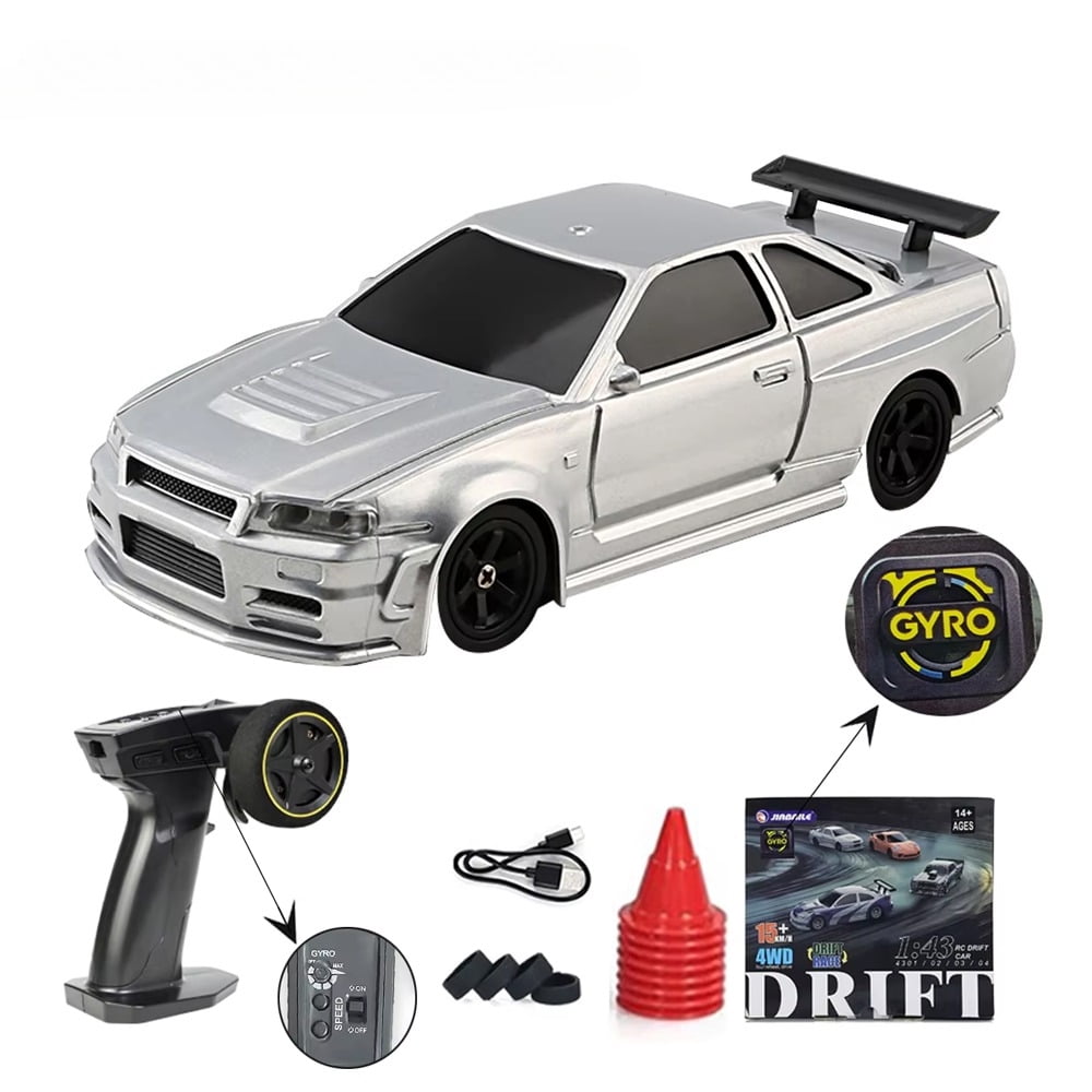 Upgraded With Gyro 1/43 Mini RC Drifting Car Racing RTR 4WD High Speed Radio Control Model 2.4G Drift Race Vehicle Mini Gifts Toys For Children Boy