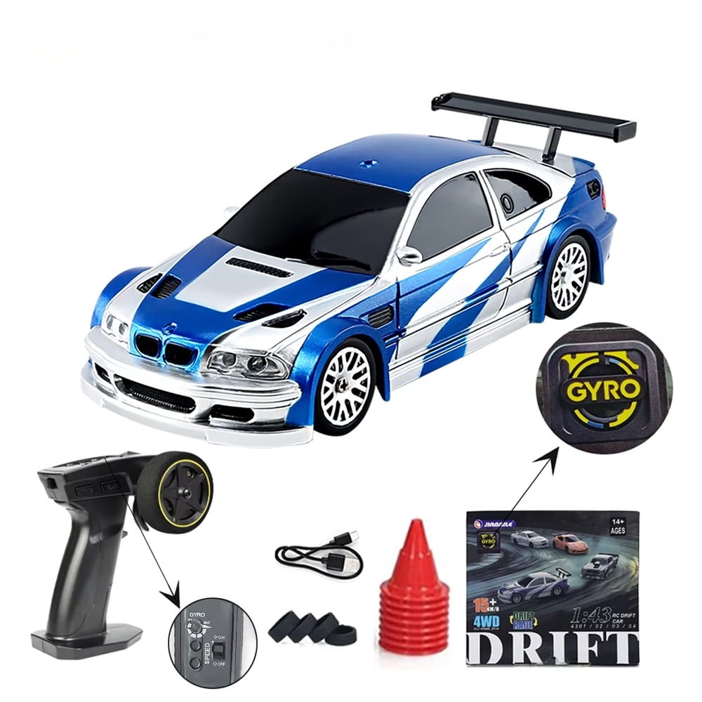 Upgraded With Gyro 1/43 Mini RC Drifting Car Racing RTR 4WD High Speed Radio Control Model 2.4G Drift Race Vehicle Mini Gifts Toys For Children Boy