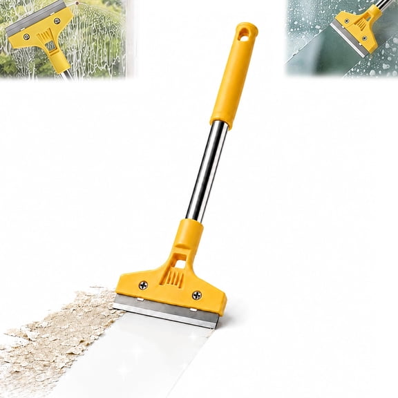 Upgraded and Thickened Glass Tile Adhesive Remover Shovel, Detachable Long-Handled Window Scraper For Glass, Tile and Floor Surfaces