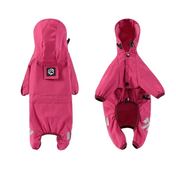 Upgraded dog rain coat with adjustable hood and reserved shoulder strap holes, lightweight reflective rainproof outerwear specially designed for small and medium sized dogs