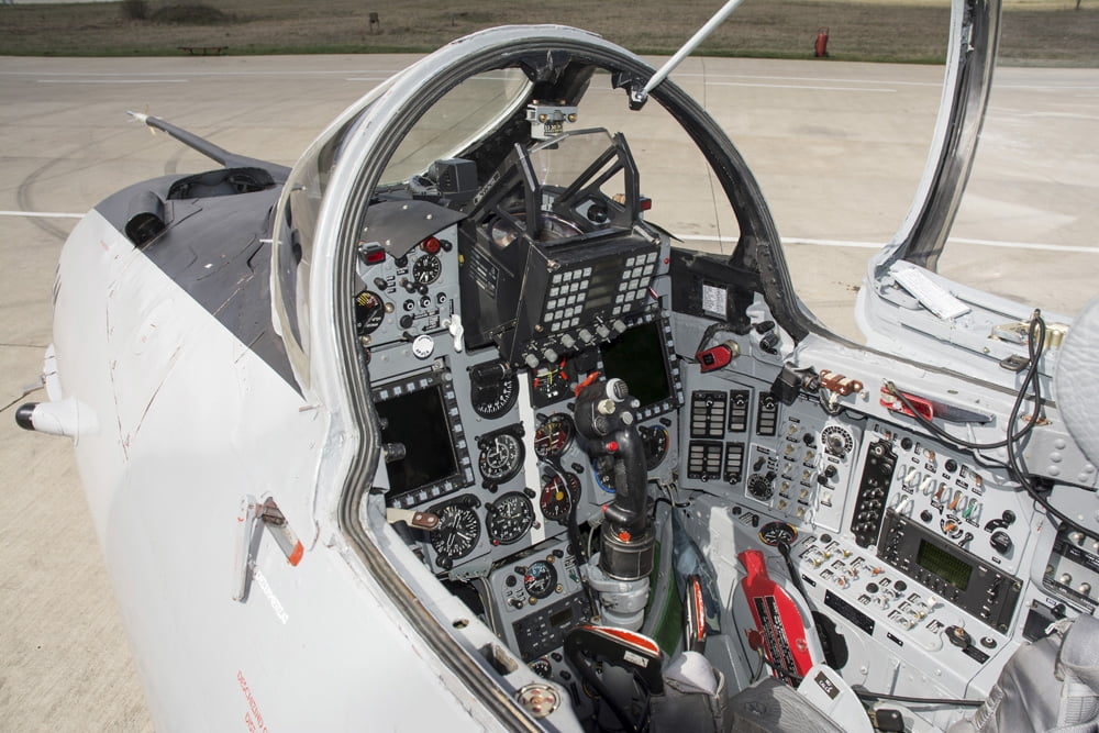 Upgraded glass cockpit of a Romanian Air Force MiG-21 Lancer Canvas Art - Daniele FaccioliStocktrek Images (17 x 12)