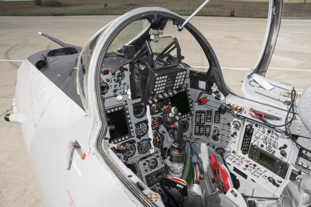 Upgraded glass cockpit of a Romanian Air Force MiG-21 Lancer Canvas Art - Daniele FaccioliStocktrek Images (34 x 23)