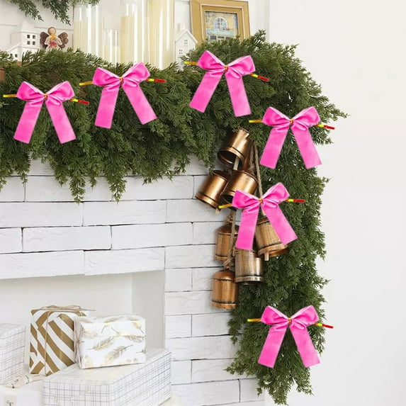 Upgraded 12pc Velvet Christmas Tree Bow Decoration Wreath Bow Decoration S