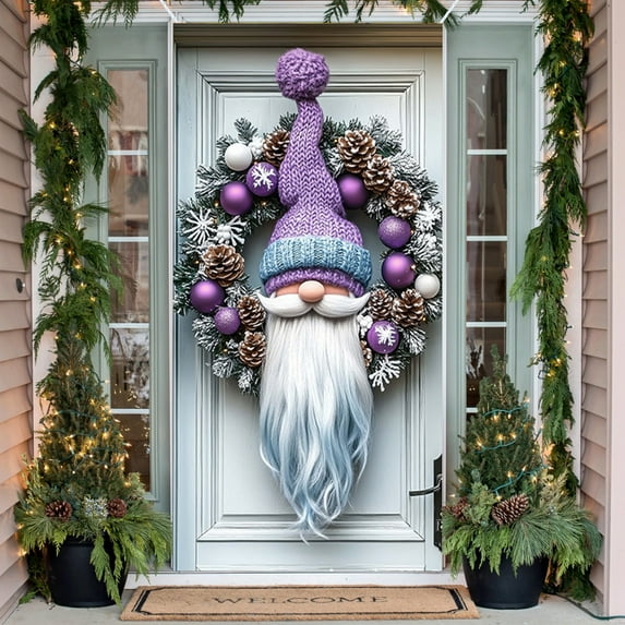 Upgraded 35 X 71 Inch Christmas Door Cover - Santa Claus Pattern - Christmas Day Door Decoration - Festival Party Decoration F