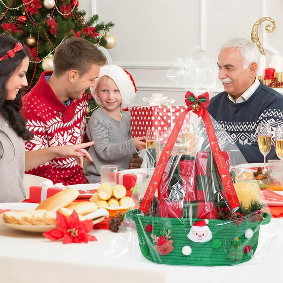 Upgraded Christmas Gift Bag Apples Bag Handbag Candy Bag Wine Bag Santa Claus Storage Basket Gift Basket X