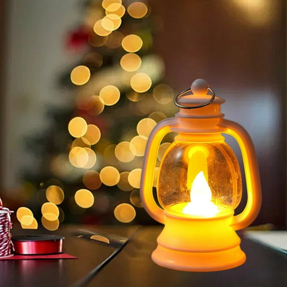 Upgraded Lantern Decor Lantern Table Centerpiece Small Vintage Camping Hanging Lamp LED Candle Lanterns For Birthday Party Wedding Halloween Christmas B