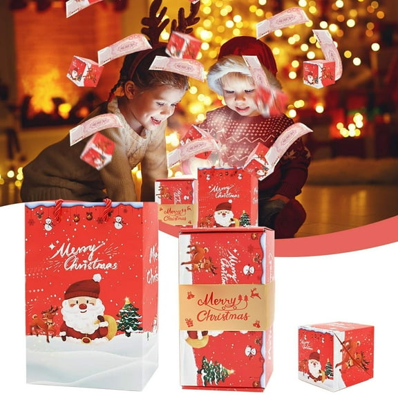 Upgraded&nbsp;Merry Christmas Surprise Box Gift Box Creating Surprising Gift Red Envelope Bouncing Romantic Gift Box N