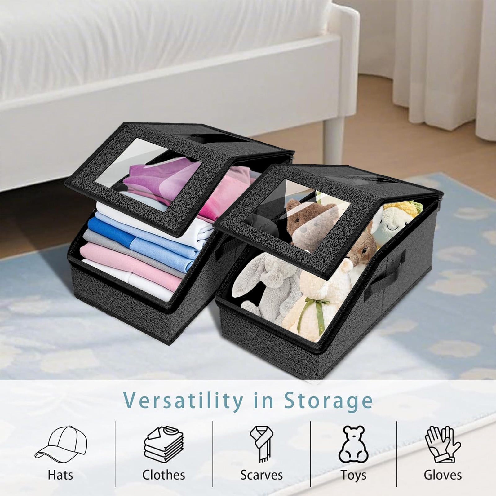 Stackable Hat Storage HEROOY Stackable Baseball Cap Storage Box 1 Closet Hat Storage Box Can ...