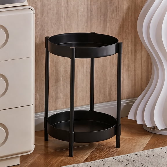 Upgraded small tea table iron sofa side table high strength plastic small corner table modern concise living room bedroom small round table U