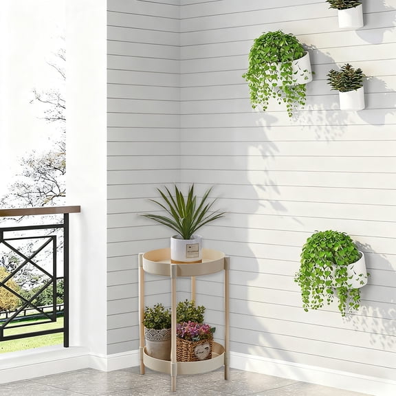 Upgraded small tea table iron sofa side table high strength plastic small corner table modern concise living room bedroom small round table V