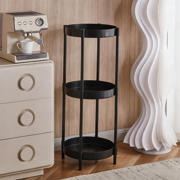 Upgraded small tea table iron sofa side table high strength plastic small corner table modern concise living room bedroom small round table W