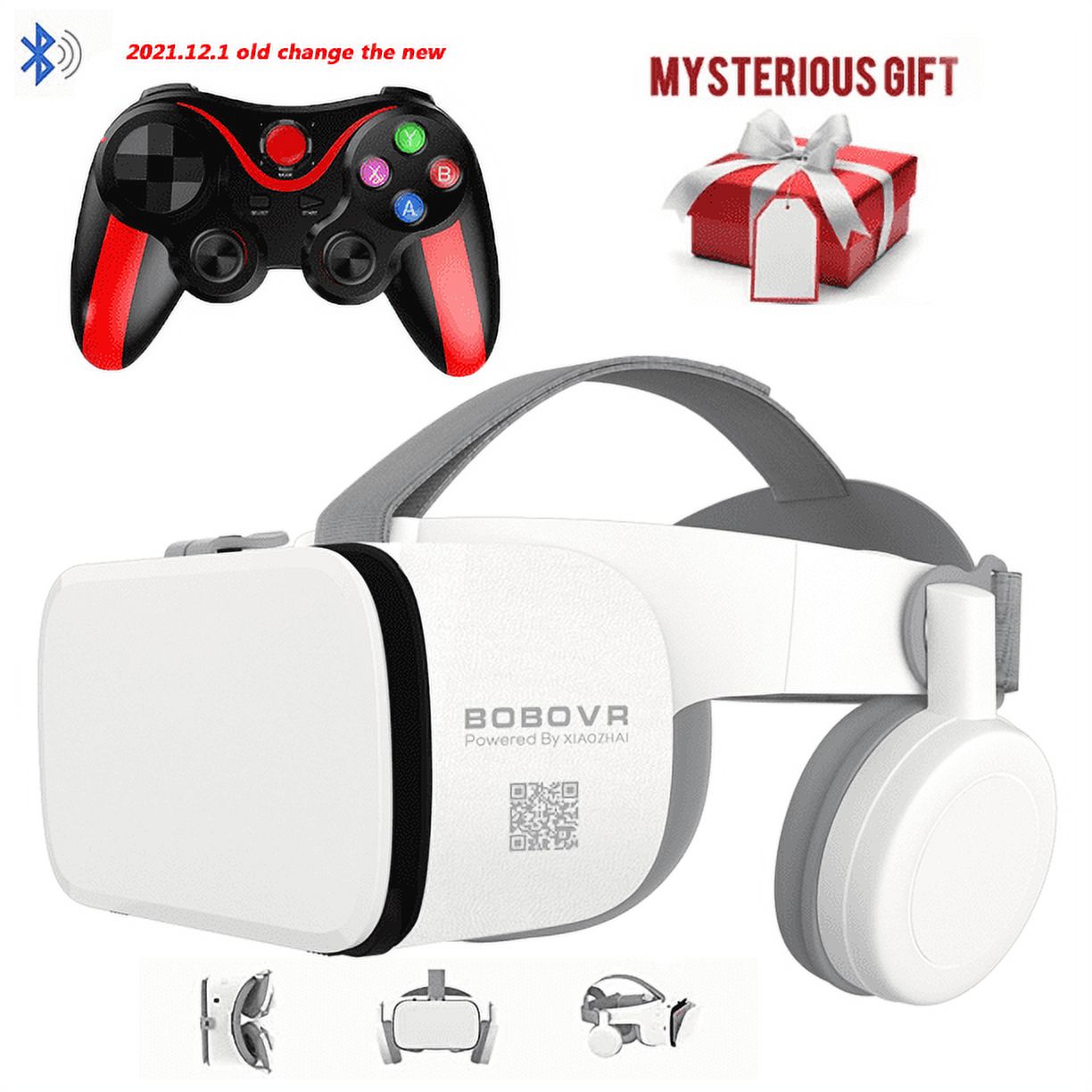 Upgraded version 2022 Virtual Reality 3D VR Headset Smart Glasses, with Wireless Remote Control, VR Glasses for IMAX Movies & Play Games, Compatible for Android iOS System, with Mystery Gift - image 1 of 9