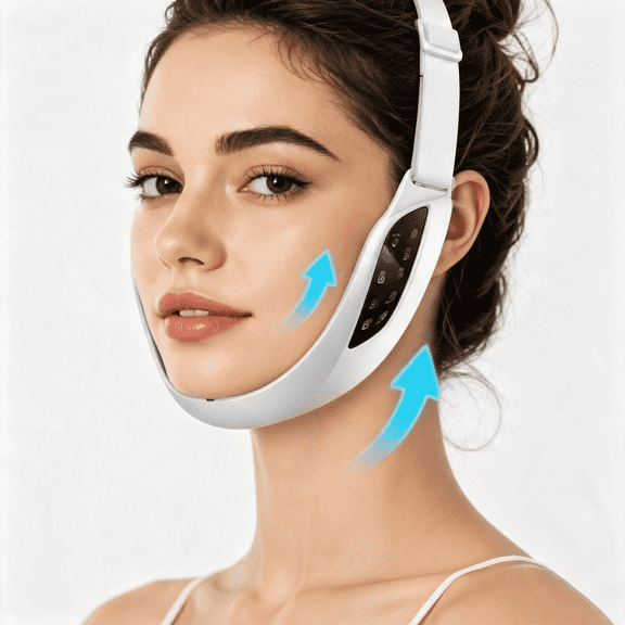 Upgraded Version V Face Lifting Device, Firming Facial Massager, Double Chin Skin Care Tool with 6 Modes & 8 Adjustable Intensities