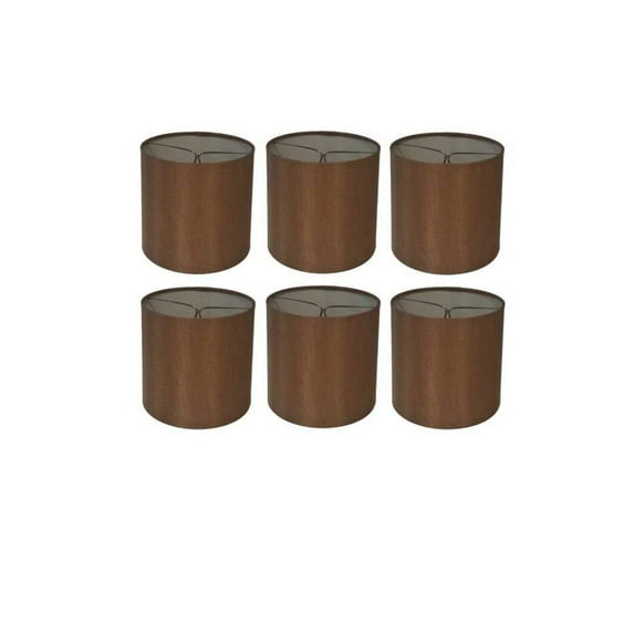 Upgradelights 7 Inch Tapered Drum Clip On Chandelier Lampshade 6x7x7 (Set of 6)