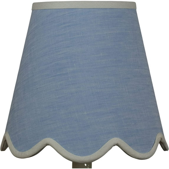 Upgradelights White Linen Scallop Floor Shade with Washer 10x18x12