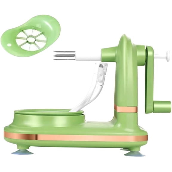 Upgrades Automatic Apple Peele Pear Peele,Manual Rotating Kitchen Gadget Apple Slicer And Corer Peelers For Kitche,Stable and Convenient Stable Suction Cup 1 Splitter (Dark green)