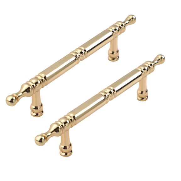 Modern Golden Cupboard Handles Rounded Edges Easy installs Drawer Handles Upgrades for Contemporary Traditional Furniture