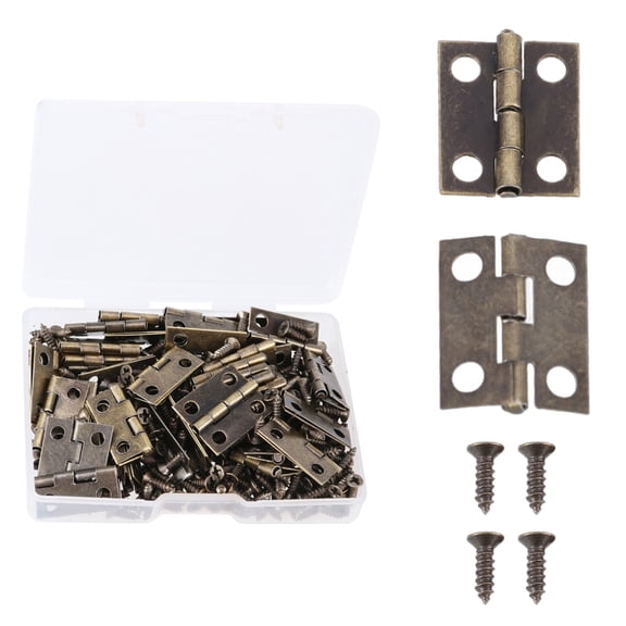 Upgrades Gold Small Hinges Metal Craft Hinges with Screws Miniature Gold Hinges for Different Project & Decorative Boxes