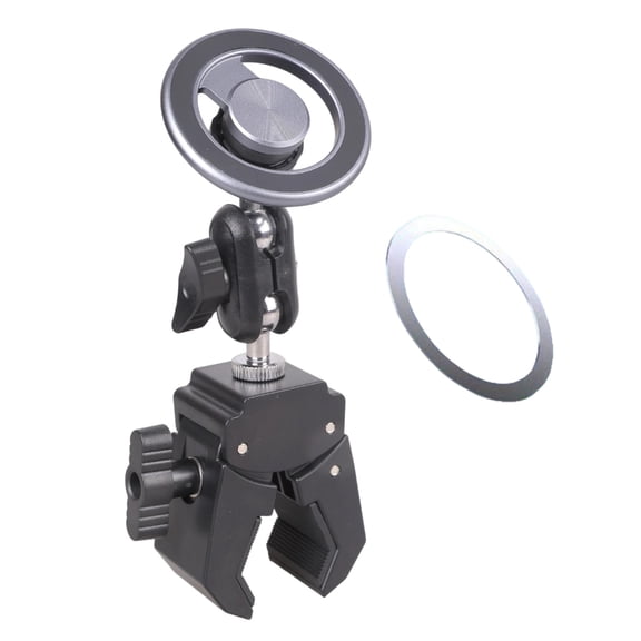 Upgrades Magnetic Phone Holder with 360 Rotation & Adjustable Arm Fit Motorcycle Scooter Exercise Bike Golf Cart Tripods