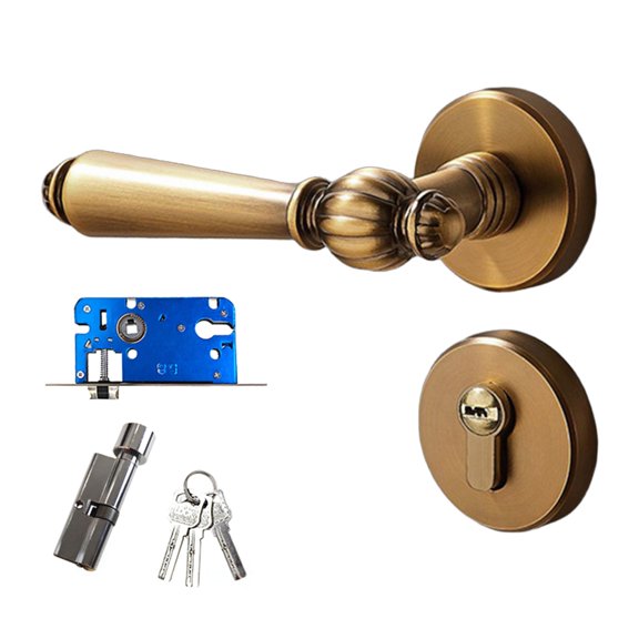 Upgrades Metal Alloy Door Handle Set Keyed Entry Door Interior Door set for enhances homes Security & S