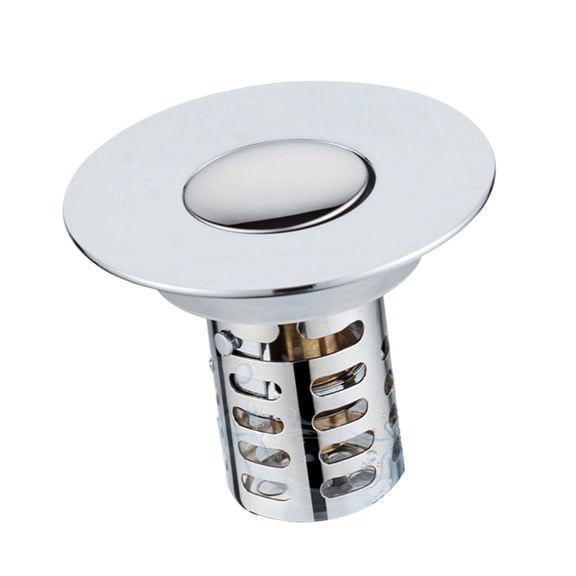 Upgrades Push Down Sink Drain Stoppers Steel Odorless Filter Hair Strainer Not Clogging Waste Plugs For Bathroom Basin