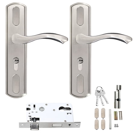 Upgrades Stainless Steel Door Handle set Secure Handle with Simple Installation for Homes & Office Use