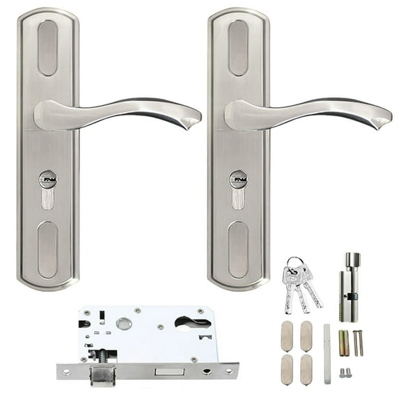Upgrades Stainless Steel Door Handle set Secure Handle with Simple Installation for Homes & Office Use