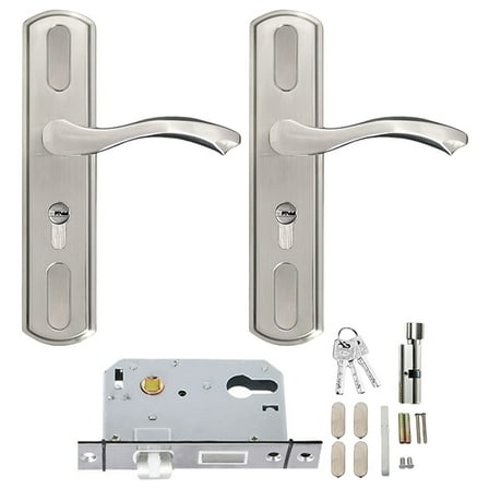 Upgrades Stainless Steel Door Handle set Secure Handle with Simple Installation for Homes & Office Use