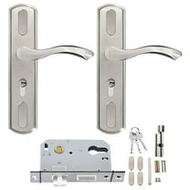 Upgrades Stainless Steel Door Handle set Secure Handle with Simple Installation for Homes & Office Use