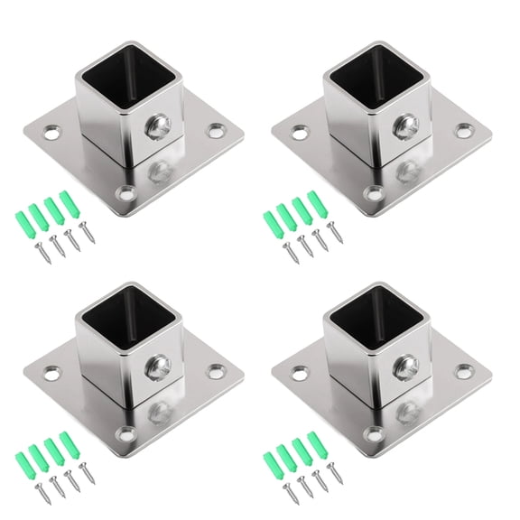 Upgrades Steel Side Mount Flange Base Closet Rod Holders with Heavy Duty Supports For Wardrobe Shelving Storage Solution