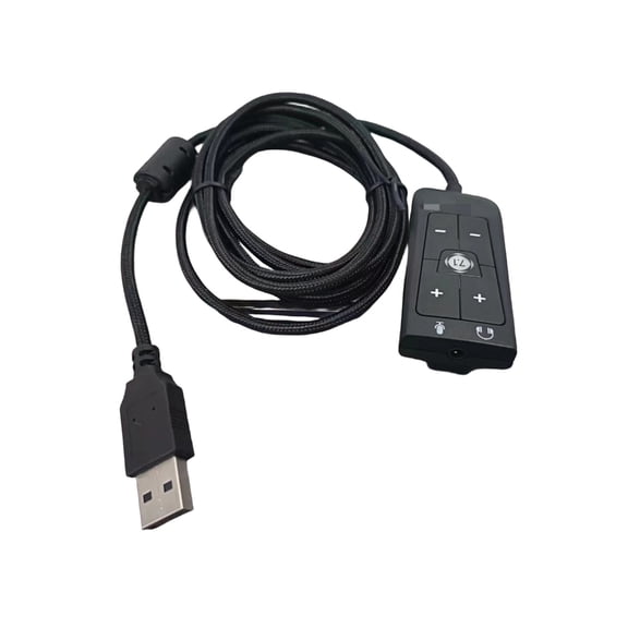 Upgrades Your Headset with the USB External Sound Card to 3.5mm Headphone Mics Jacks Adapter for Cloud2 7.1 Headphones